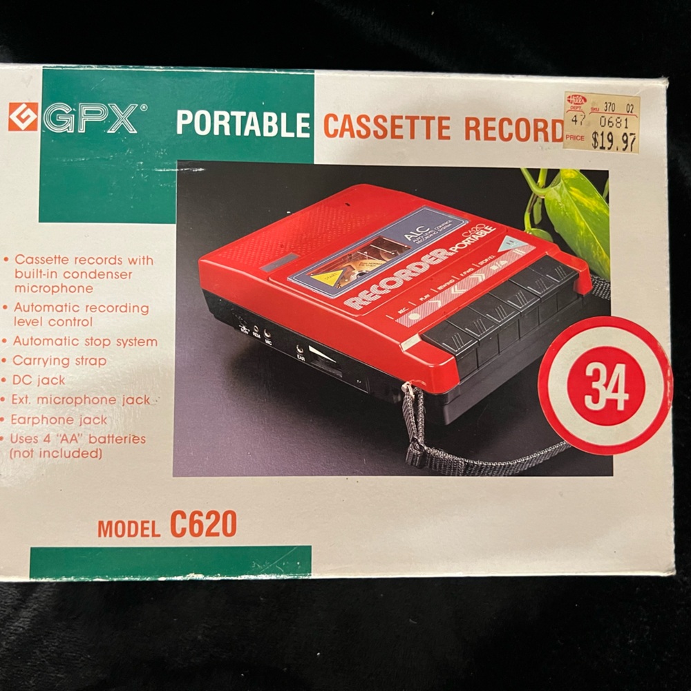 Vintage 90’s GPX portable cassette recorder working noise circuit bending